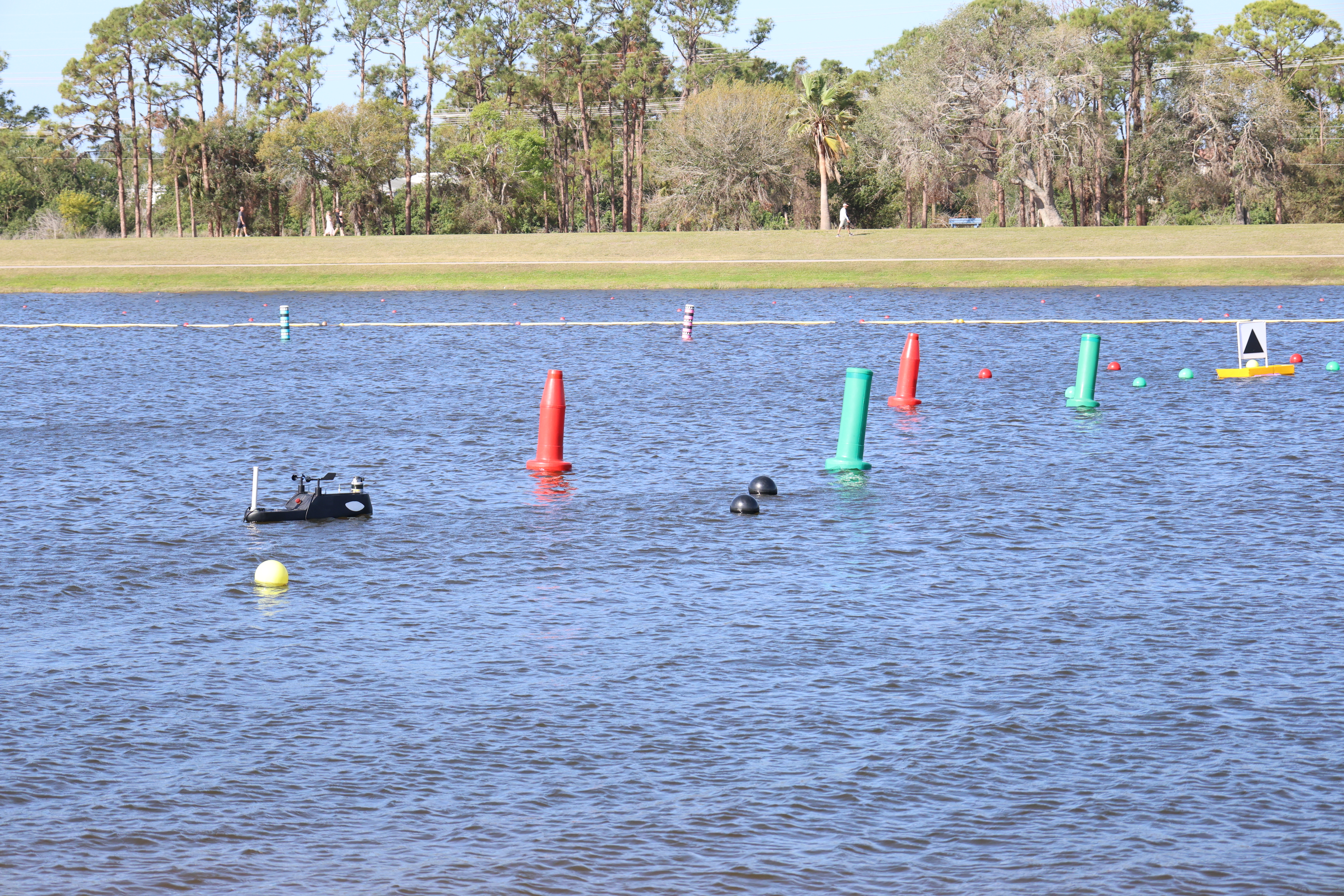 The UM::Autonomy 2023 boat in the water